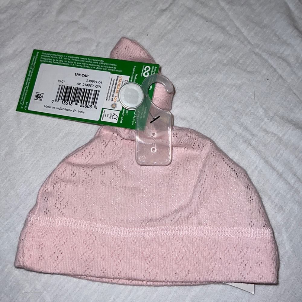 NWT pink baby hat